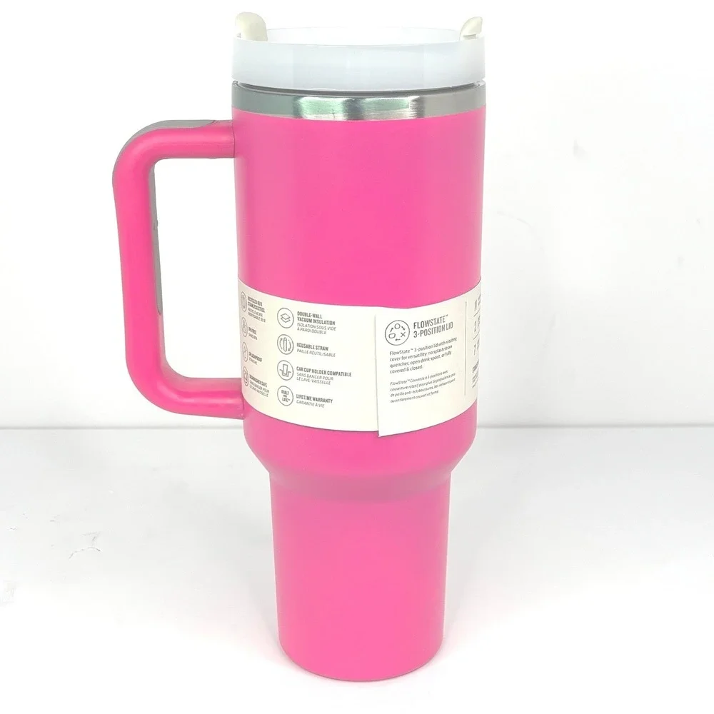 Stanley Quencher H2.0 FlowState Tumbler 40oz Pink Stainless Steel‎ Cup New Box
